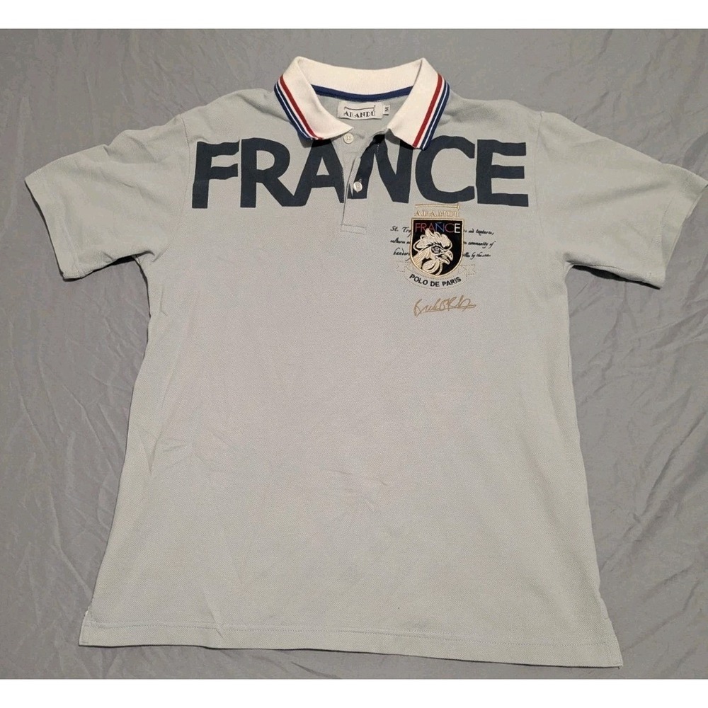 Vintage France Arandu Polo Team Collared Polo de Paris Polo Shirt Size M Jockey